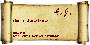 Amma Jusztusz névjegykártya